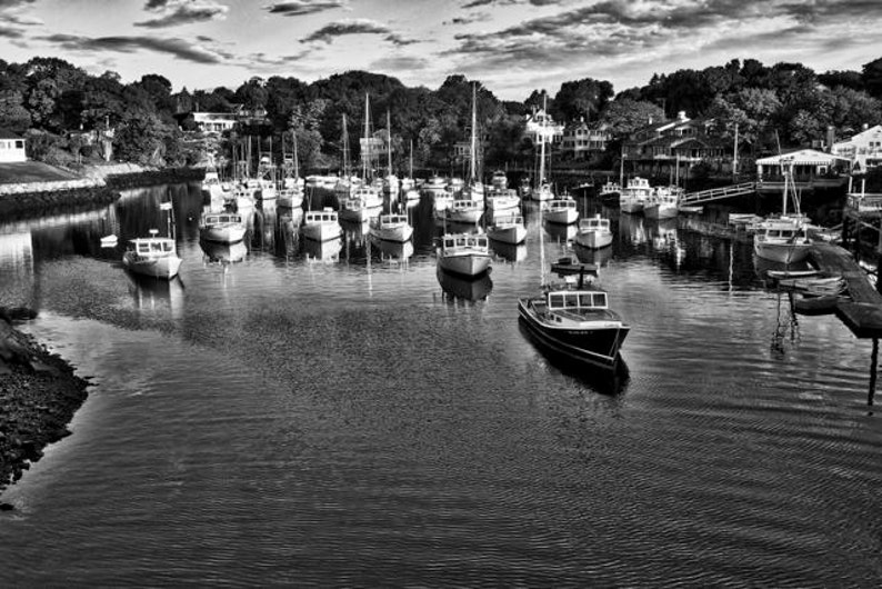 Perkins Cove Southern Maine Fishing Port Near Ogunquit Black Etsy