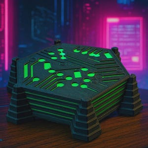 Podkładki Cyber Circuit | Dekoracja biurka do gier drukowana w 3D