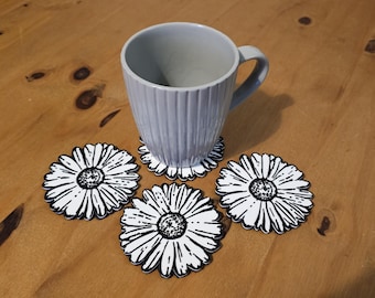 Daisy Coasters | Floral Home Decor - Set of 4