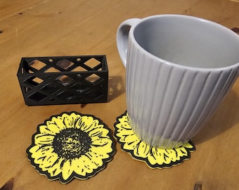 Sunflower Coasters | Floral Home Decor - Set of 4