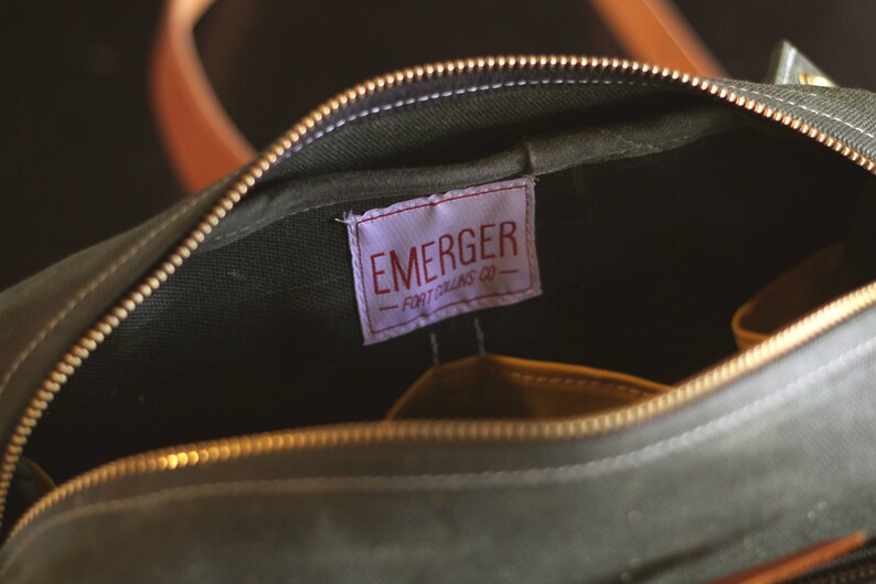 Waxed Canvas and Leather Fly Fishing Bag with Front Mounted Etsy