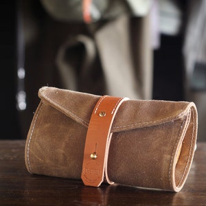 Waxed Canvas, Leather and Shearling Fly Fishing Streamer Wallet image 2