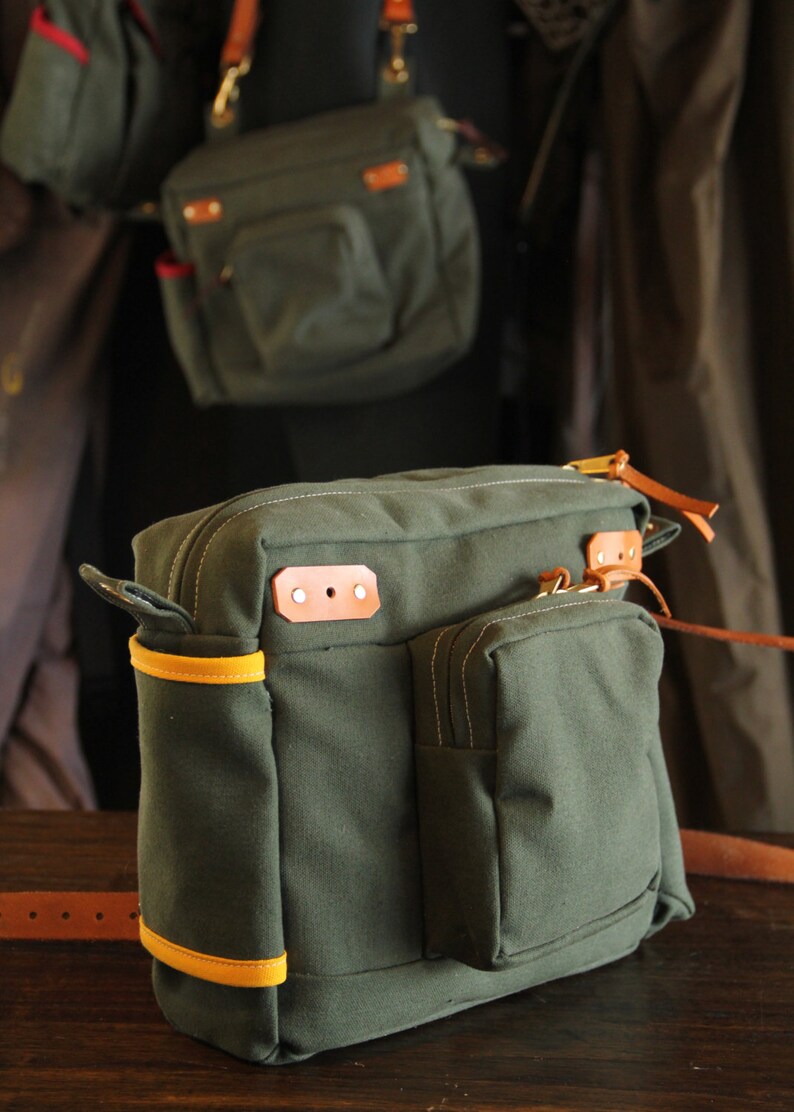 Waxed Canvas and Leather Fly Fishing Bag with Creel Style Etsy