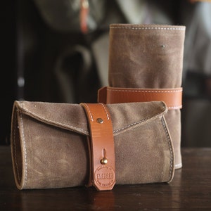 Waxed Canvas, Leather and Shearling Fly Fishing Streamer Wallet image 4