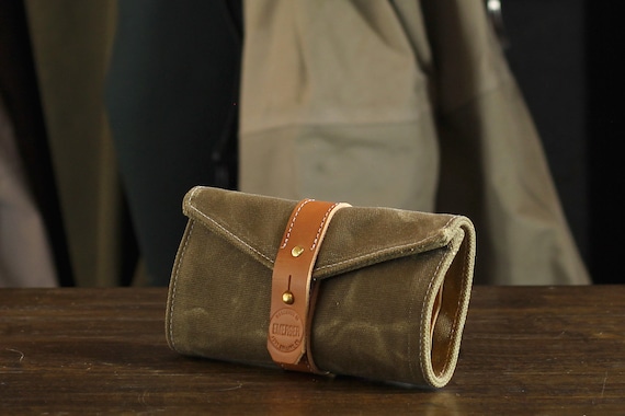 Waxed Canvas, Leather and Shearling Fly Fishing Hybrid Streamer and Leader  Wallet -  Canada