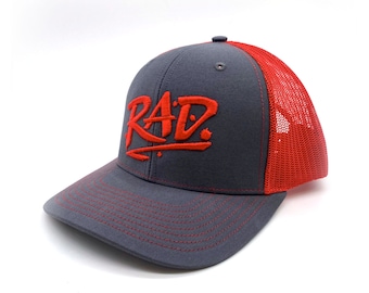 Retro Rad Redesign Font Hat- Richardson Contrast Stitched Trucker Cap