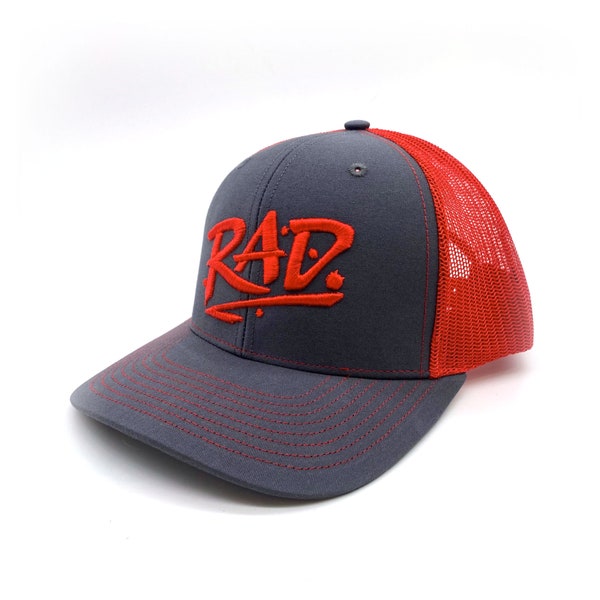 Retro Rad Redesign Font Hat- Richardson Contrast Stitched Trucker Cap