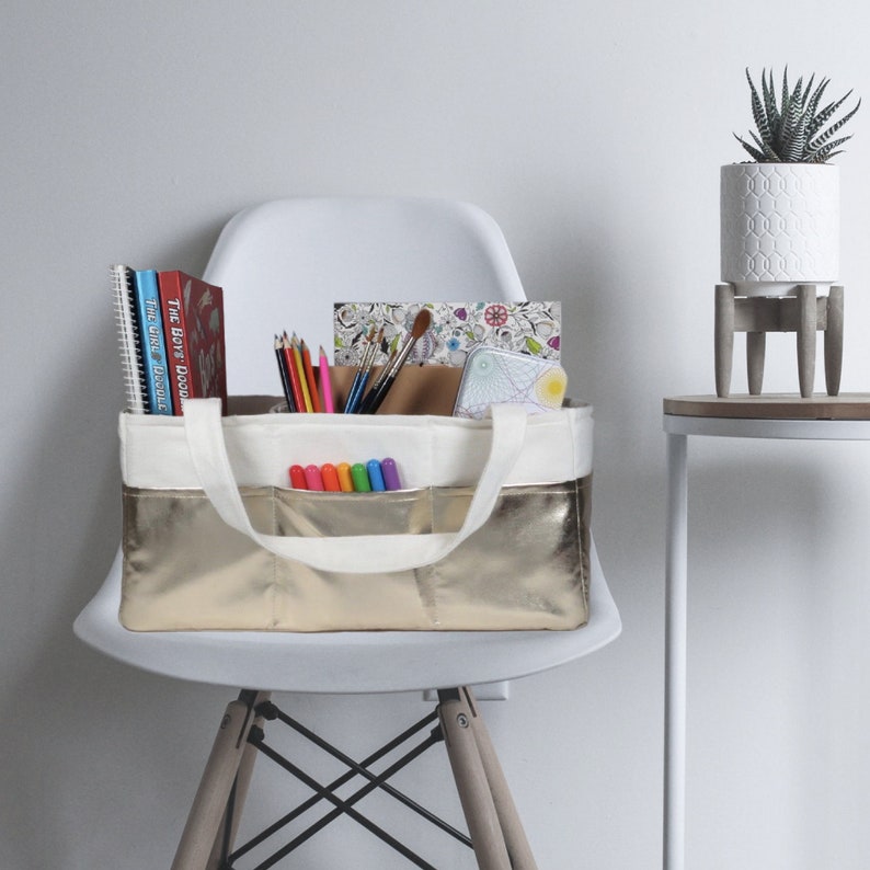 Diaper Caddy Organizer Large Diaper Portable Caddy Organizer Baby Changing Organizer Basket Gold Nursery Storage