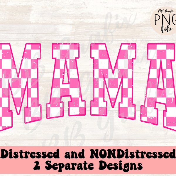 Digital Png File Mama Distressed Checker Valentine's Day Printable Sticker Sublimation Dtg Dtf Design INSTANT DOWNLOAD