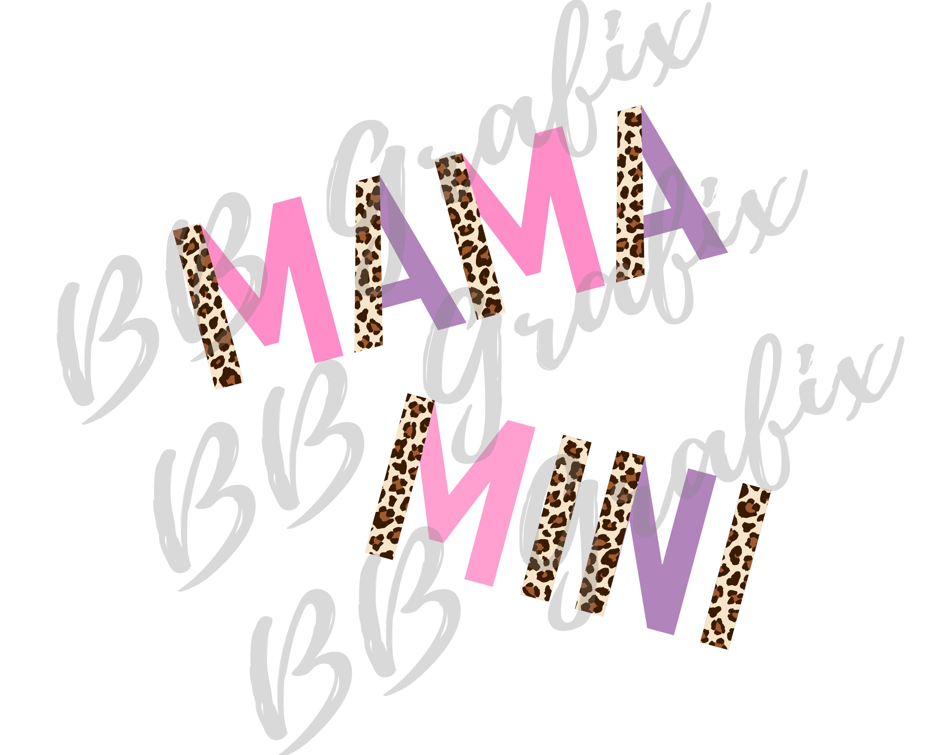 Mothers Day Png Files Mama Png Digital Download Matching Mama and Mini Square Box png file Leopard Print Mama Mini Png Commercial Use