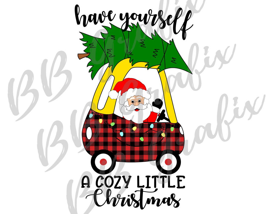 Digital Png File Have Yourself a Cozy Little Christmas Santa Tree Light ...
