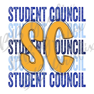Digital Png File Student Council Stacked Back to School Printable Waterslide Sublimation Design INSTANT DOWNLOAD