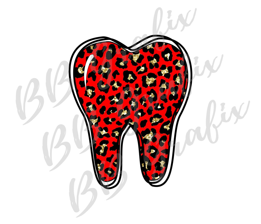 Digital Png File Tooth Cheetah Leopard Dentist Dental Printable