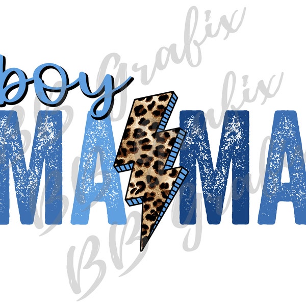 Digital Png File Boy Mama Distressed Cheetah Leopard Lightning Bolt Mom Printable Waterslide Sublimation Design INSTANT DOWNLOAD