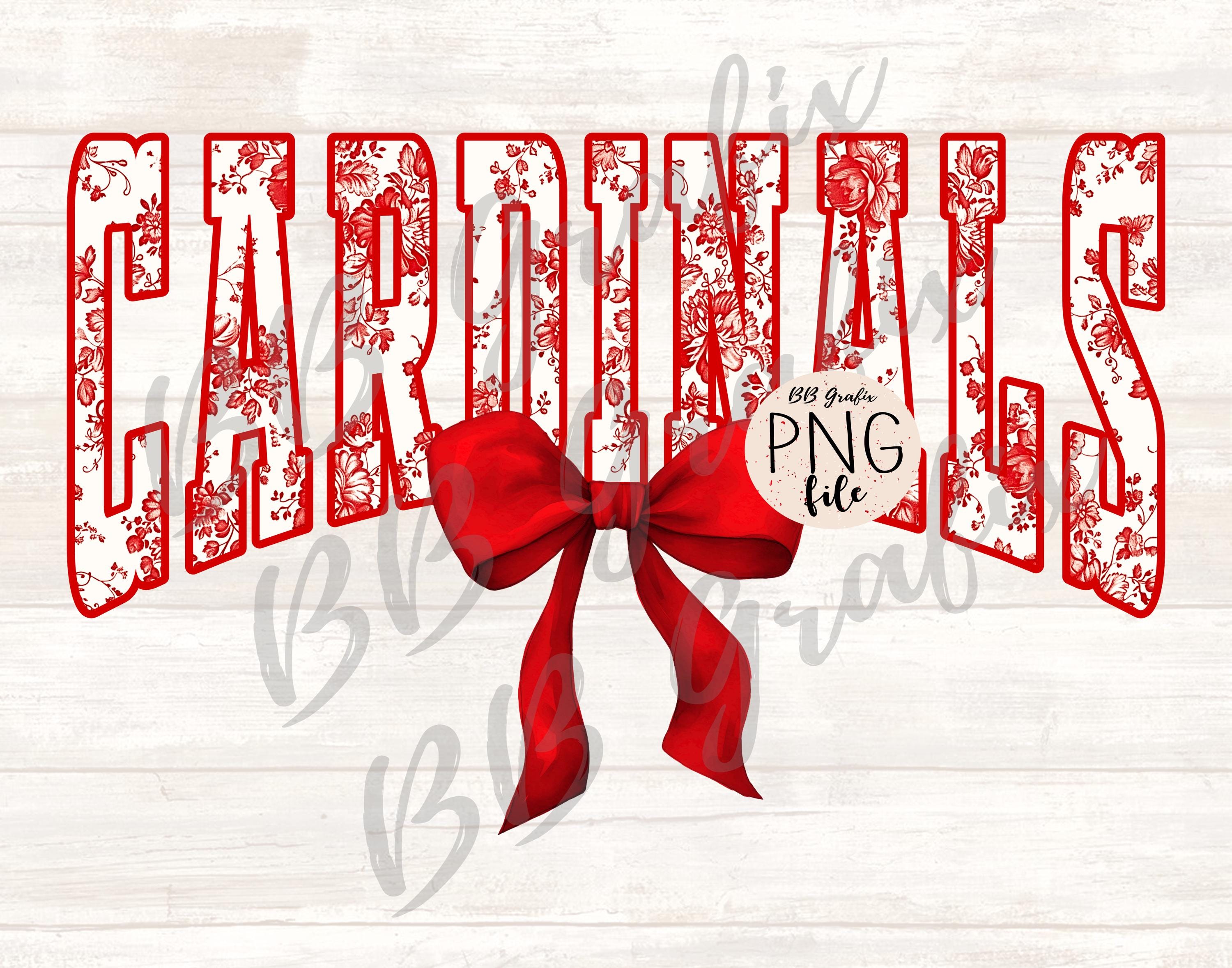 Clipart PNG Toile floral de cardenales – Acuarela roja con lazo coquette para sublimación, DTF/DTG – Descarga digital instantánea