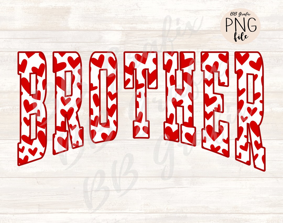 Digital Png File Brother Hearts Valentine's Day Printable Sticker ...