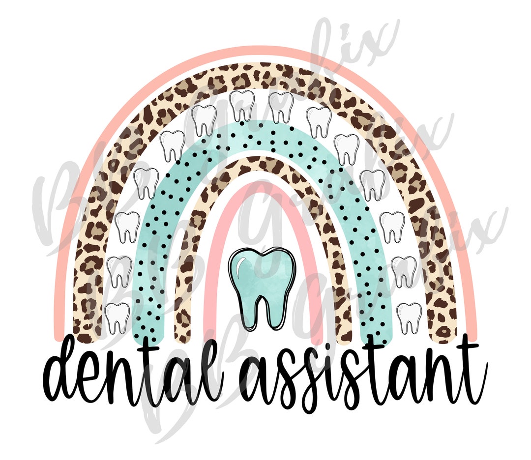 Digital Png File Dental Assistant Rainbow Tooth Leopard Dentist ...