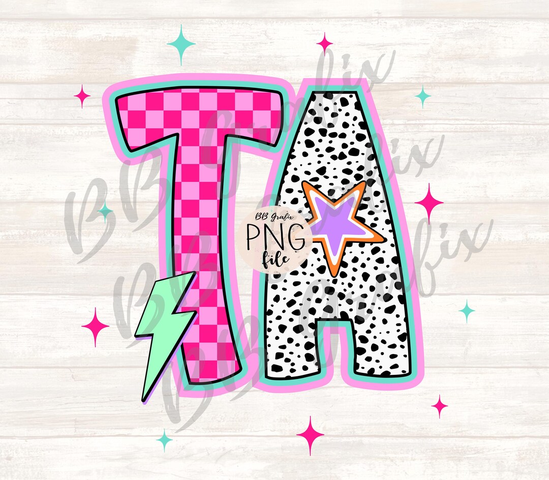 Ta Star Sign Digital Png File TA Star Lightning Bolt Checker Dalmatian Doodle Clip ...