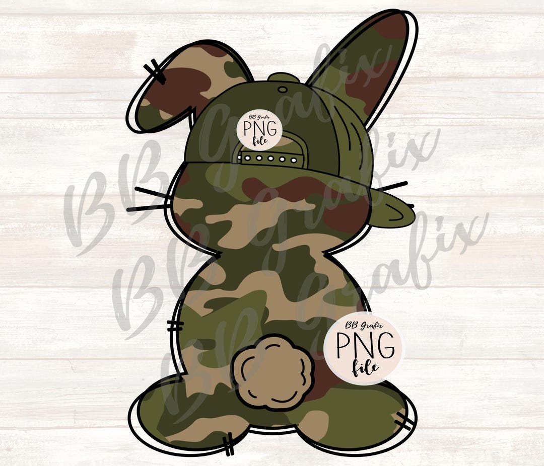 Digital Png File Boy Bunny Rabbit Camo Camouflage Hat Ball Cap Easter ...