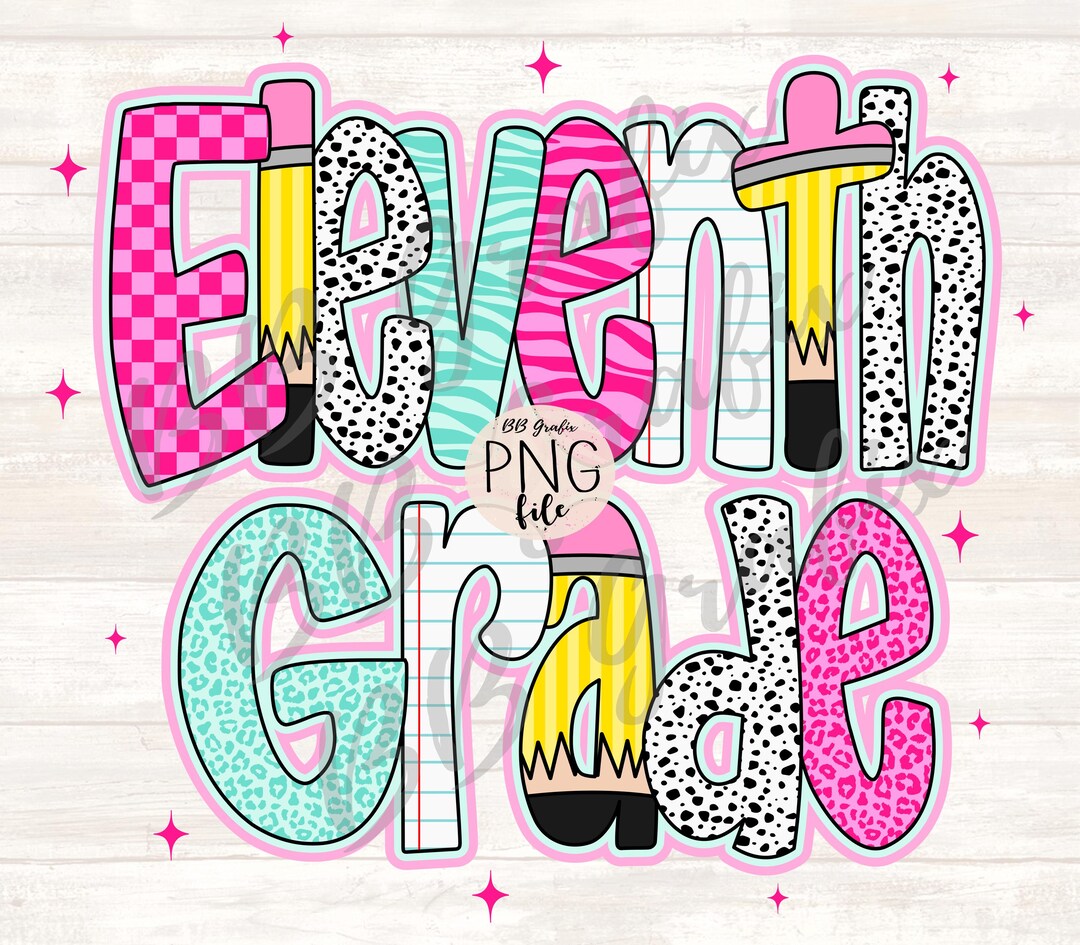Digital Png File Eleventh Grade 11 11th Dalmatian Checker Pencil Doodle ...