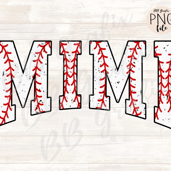 Digital Png File Baseball T-Ball Mimi Distressed Printable Clip Art Waterslide Iron On   Sublimation Design INSTANT DOWNLOAD