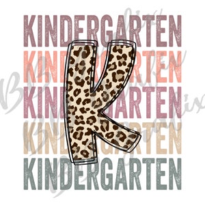 Digital Png File Kindergarten Stacked Cheetah Leopard Back to School Teacher Printable Waterslide  Sublimation Design INSTANT DOWNLOAD