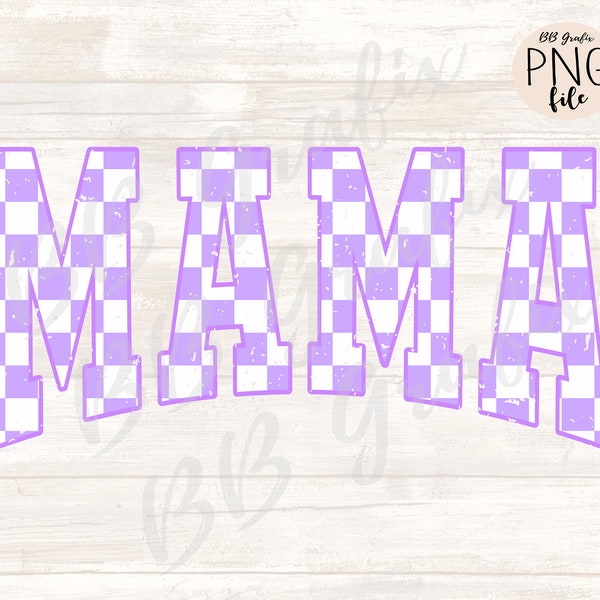 Digital Png File Mama Distressed Checker Valentine's Day Printable Sticker Sublimation Dtg Dtf Design INSTANT DOWNLOAD