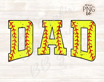 Digital Png File Dad Softball Distressed Printable Clip Art Waterslide Iron On   Sublimation Design INSTANT DOWNLOAD