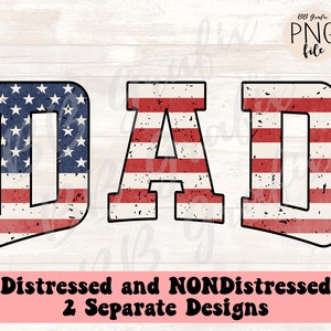 Digital Png File Dad Distressed Patriotic Independence Day Star Stripe 4th of July USA Printable Dtf Sublimation Design INSTANT DOWNLOAD