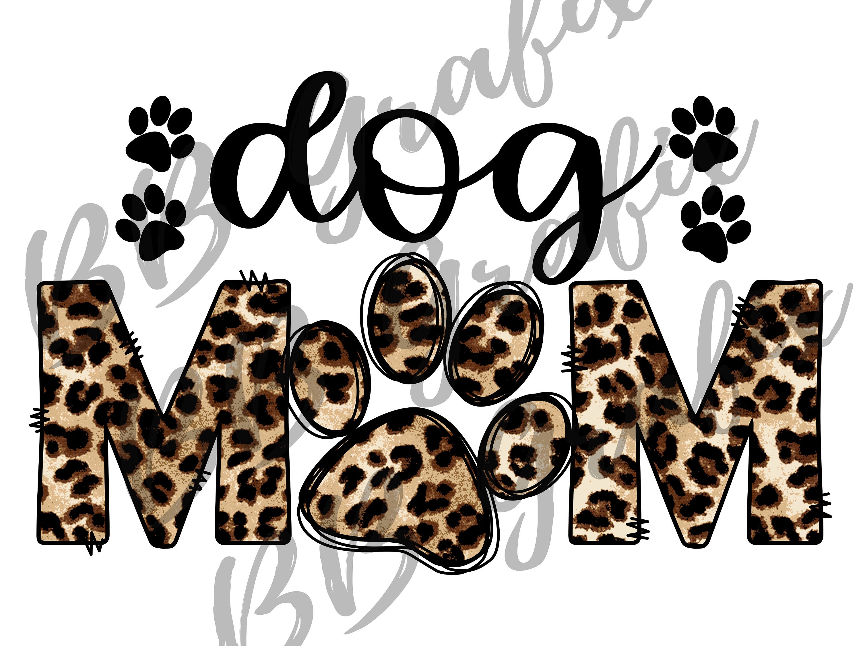 Digital Png File - Dog Mom Paw Prints Leopard Cheetah Animal Pup Pet Mom Printable  Clip Art Sublimation Design - INSTANT DOWNLOAD