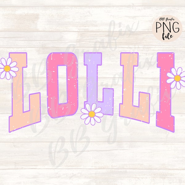 Digital Png File Lolli Distressed Daisy Clip Art Printable Waterslide  Dtf Dtg Sublimation Design INSTANT DOWNLOAD