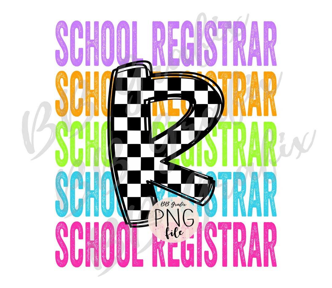 Digital Png File School Registrar R Stacked Checker Clip Art Printable ...