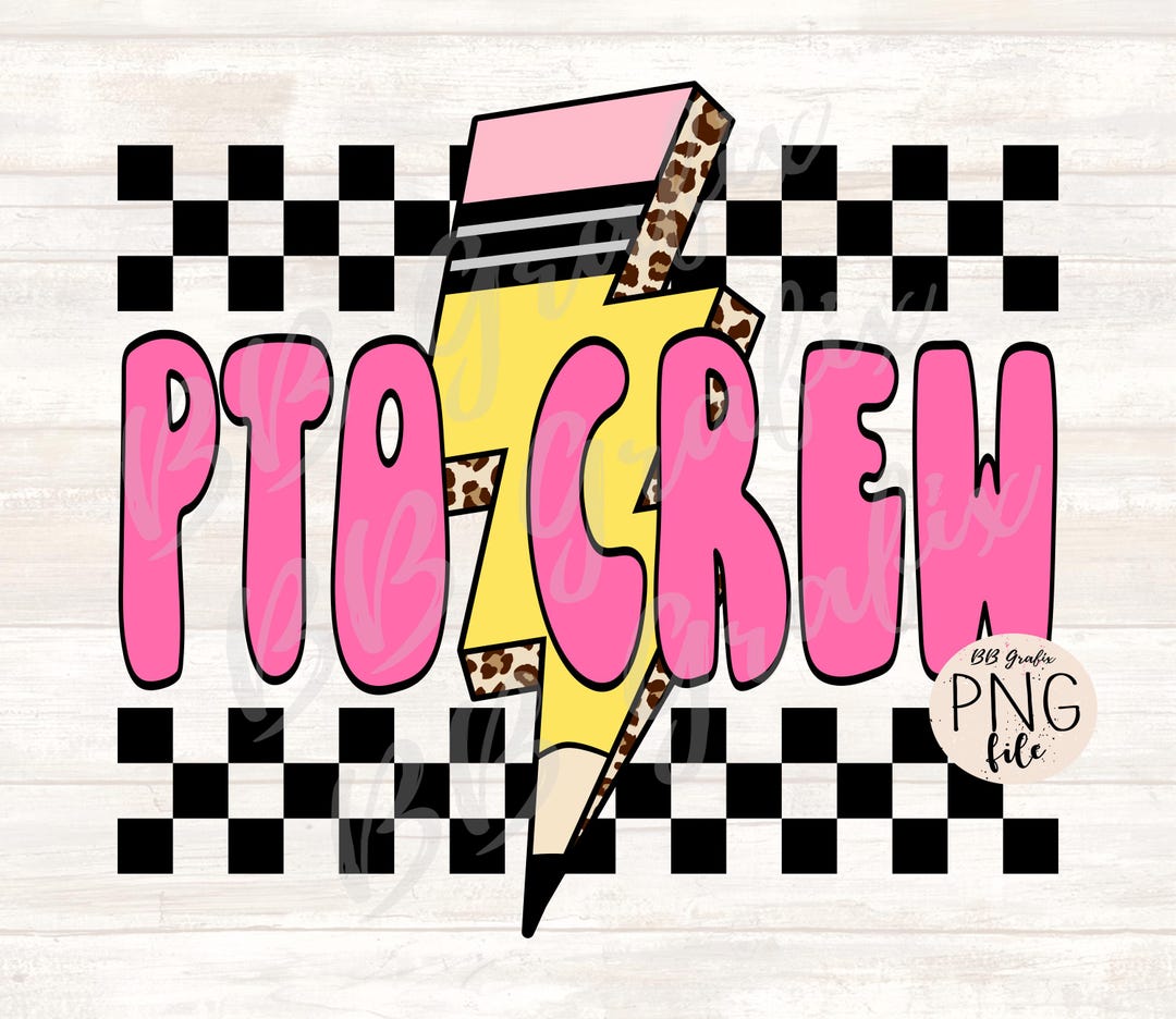 Digital Png File PTO Crew Checker Back to School Pencil Lightning Bolt ...