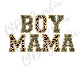 Digital Png File Boy Mama Leopard Camo Gold Clip Art Printable Waterslide Sublimation Design INSTANT DOWNLOAD