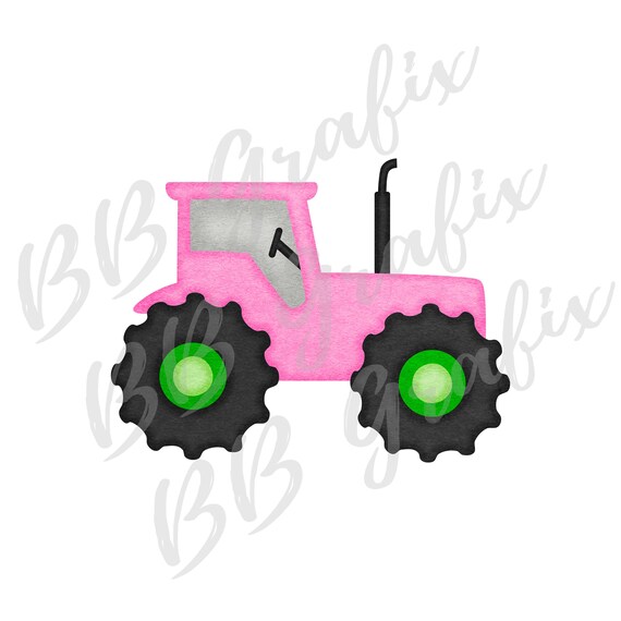 Digital Png File Tractor Textured Pink & Green Farm Etsy