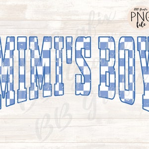 File PNG digitale Mimi&#39;s Boy Distressed Checker Retro stampabile DTF DTG Waterslide Design a sublimazione DOWNLOAD IMMEDIATO