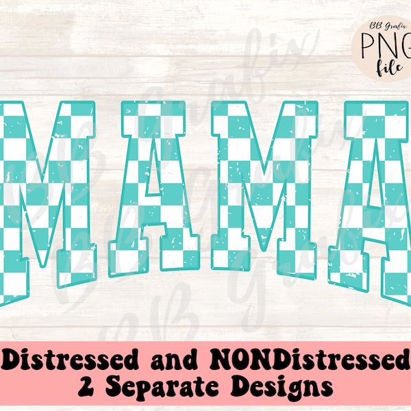 Digital Png File Mama Distressed Checker Printable Sticker Sublimation Dtg Dtf  Design INSTANT DOWNLOAD