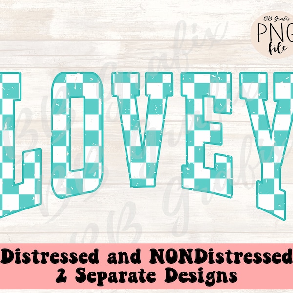 Digital Png File Lovey Distressed Checker Printable Sticker Sublimation Dtg Dtf  Design INSTANT DOWNLOAD