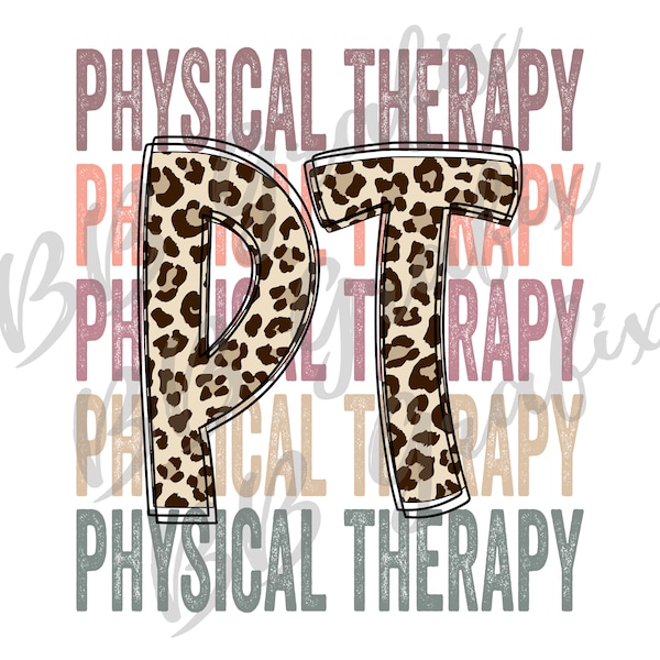 Digital Png File Physical Therapy Stacked Cheetah Leopard Printable Waterslide  Sublimation Design INSTANT DOWNLOAD