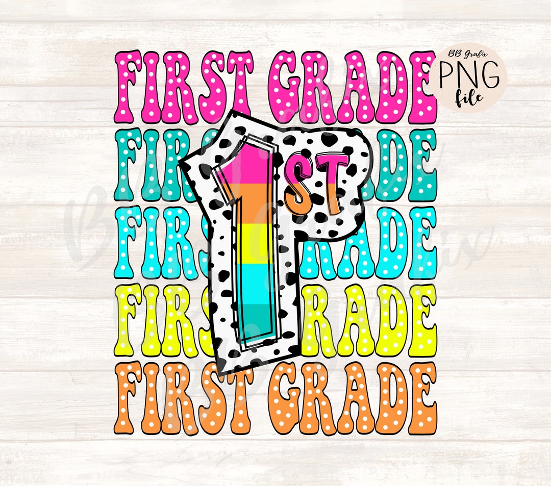 Digital Png File 1st First Grade 1 Stacked Back to School Printable Art ...