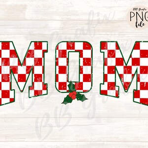 Fichier numérique Png pour maman en détresse Checker Noël rétro Holly Design imprimable TÉLÉCHARGEMENT IMMÉDIAT