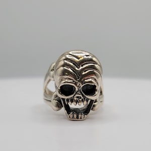 Vintage Sterling Silver Alien Skull Ring