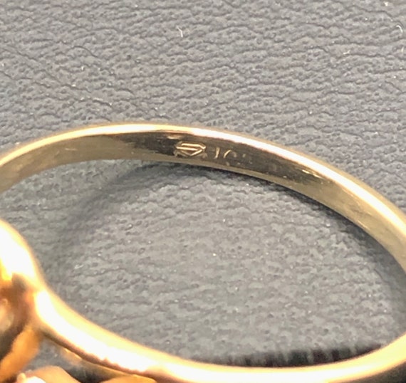Vintage 10K Black Hills Gold and Garnet Ring in G… - image 5
