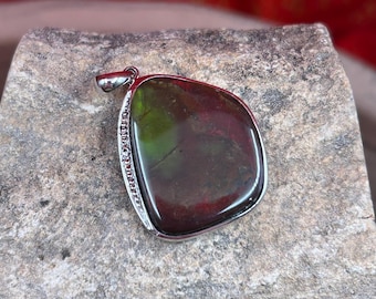 Colgante VINTAGE de plata de ley y ammolita