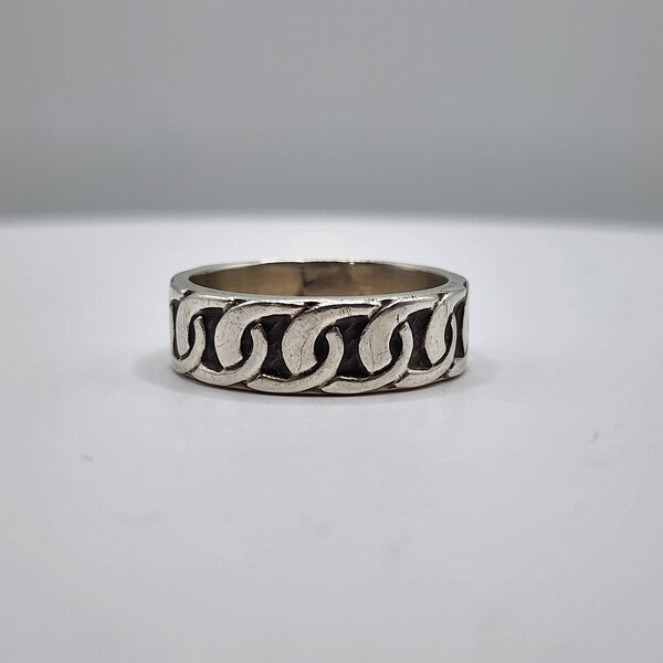 Vintage Sterling Silver Chain Link Ring