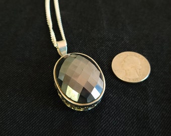 Vintage Hematite | Sterling Silver Pendant w/ Chain