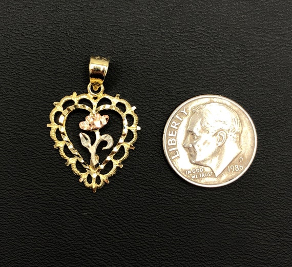 Vintage 14K Yellow, White and Rose Gold Heart and… - image 6
