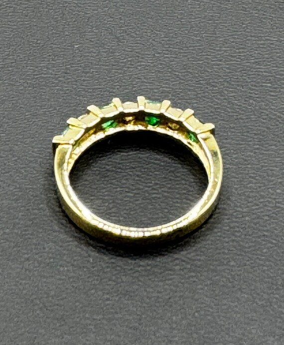 14K Gold, Diamond and Emerald Ring - Vintage - SI… - image 5
