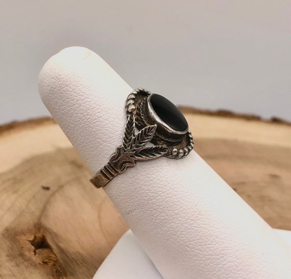 Vintage Southwestern Black Onyx | Sterling Silver… - image 3