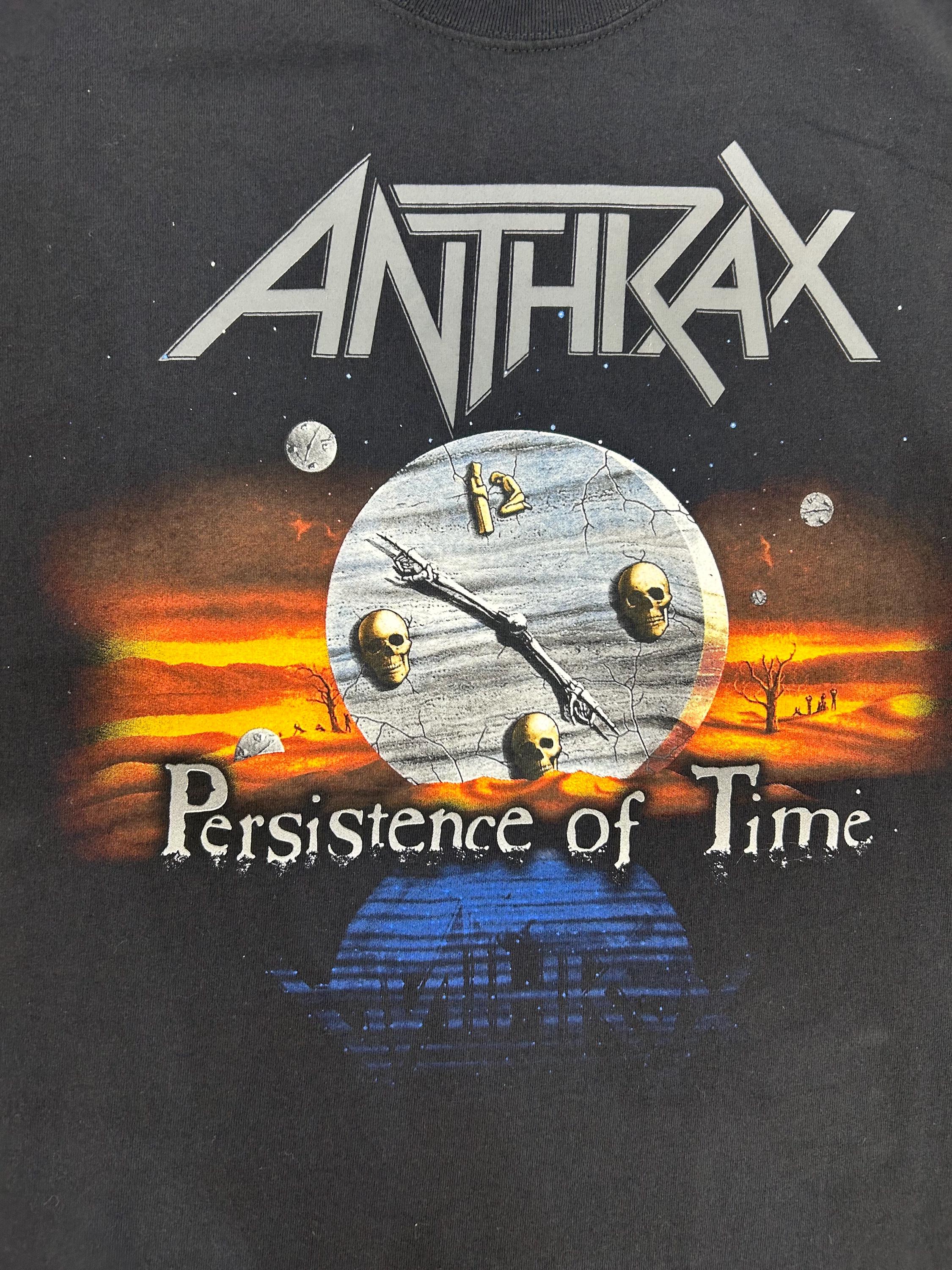 VINTAGE 1990 Anthrax Persistence of Time Tour Tshirt - SIZE XL - Etsy